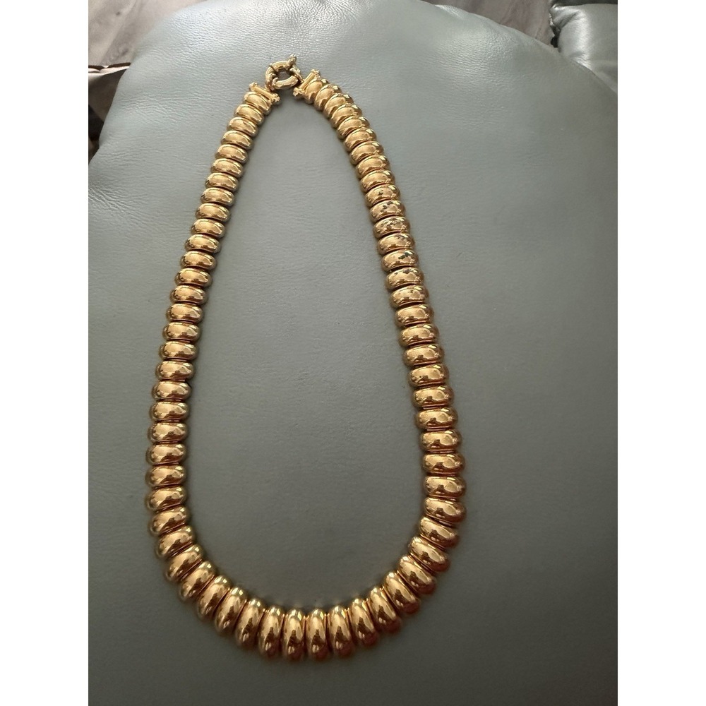 Vintage Avon SP Classic Chunky Gold Tone Rounded Links Flexible Necklace 18"